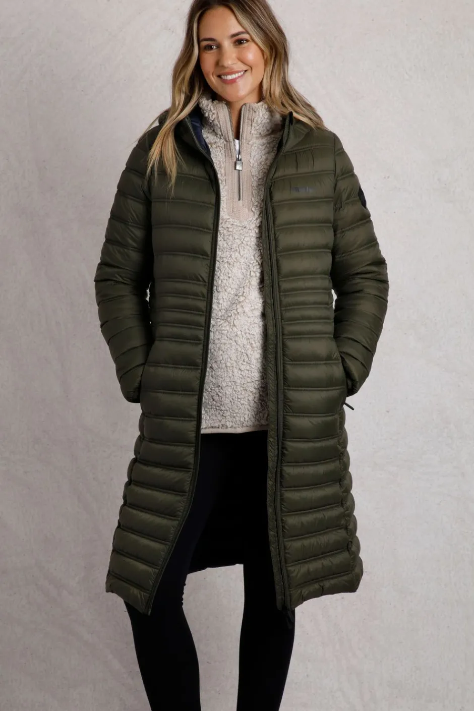 Weird Fish Coats, Jackets And Gilets|Ravinia Lightweight Padded Long-Line Jacket Fir Green