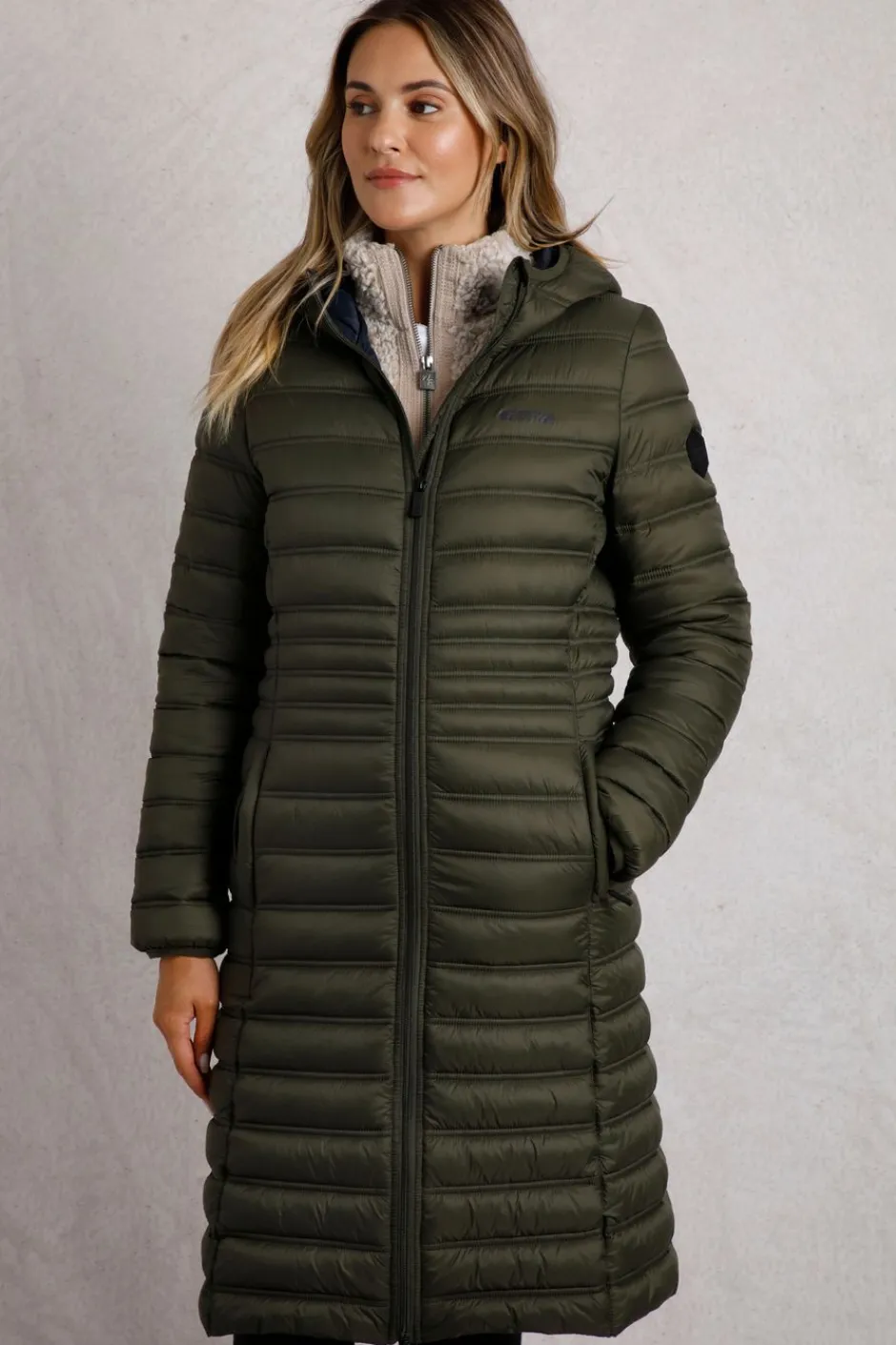 Weird Fish Coats, Jackets And Gilets|Ravinia Lightweight Padded Long-Line Jacket Fir Green