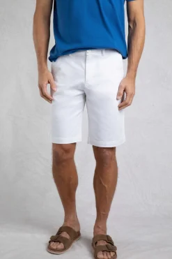 Weird Fish Shorts|Rayburn Organic Cotton Flat Front Shorts White
