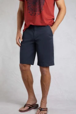 Weird Fish Shorts|Rayburn Organic Cotton Flat Front Shorts Navy