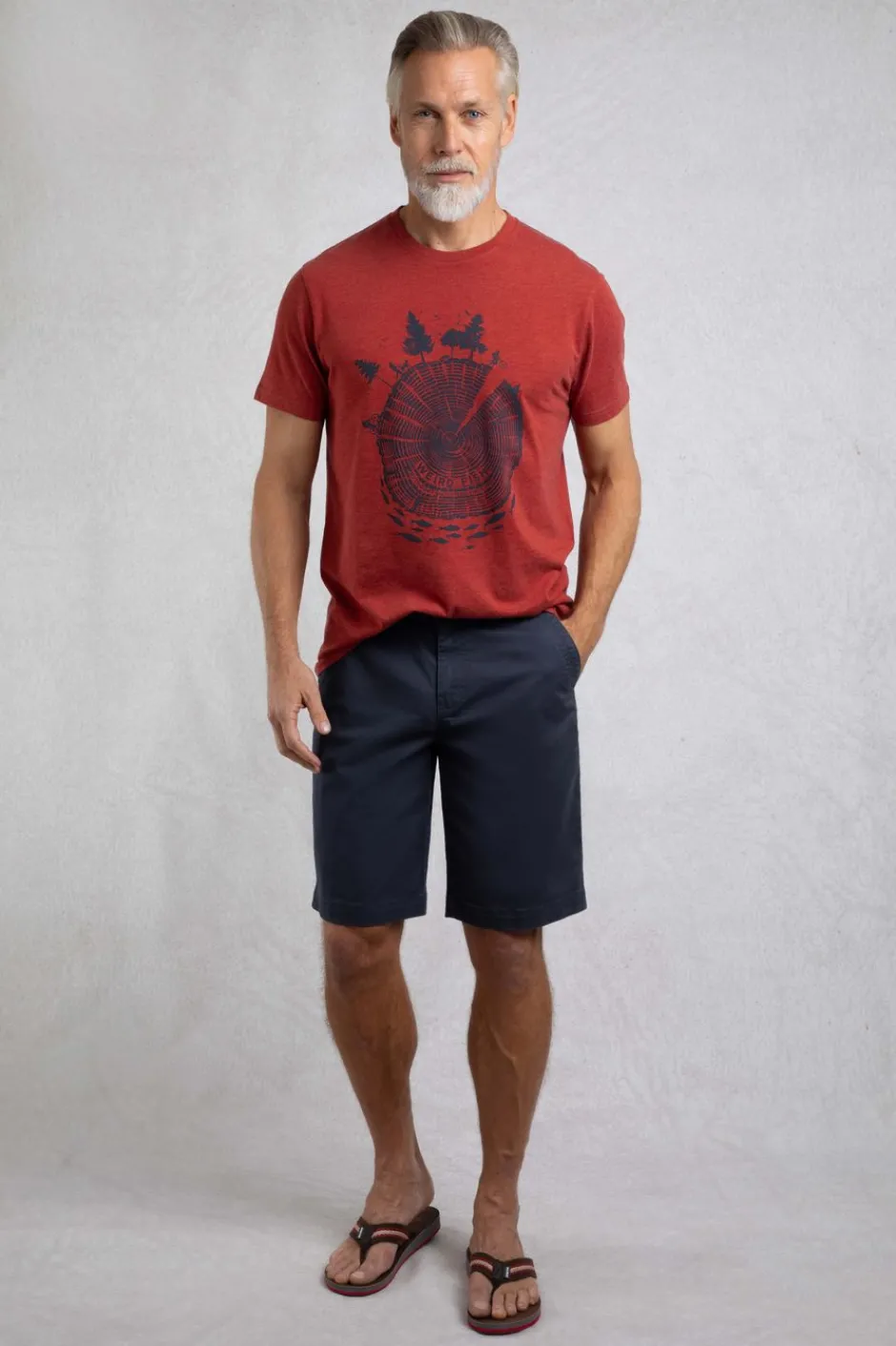 Weird Fish Shorts|Rayburn Organic Cotton Flat Front Shorts Navy