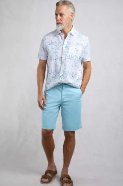 Weird Fish Shorts|Rayburn Organic Cotton Flat Front Shorts Powder Blue