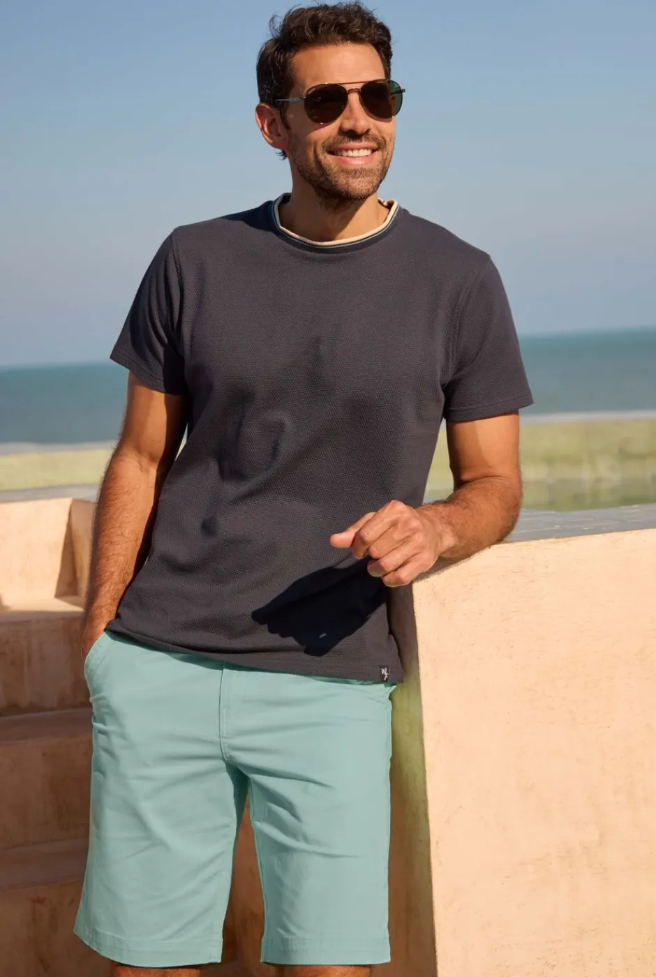 Weird Fish Shorts|Rayburn Organic Cotton Flat Front Shorts Seafoam