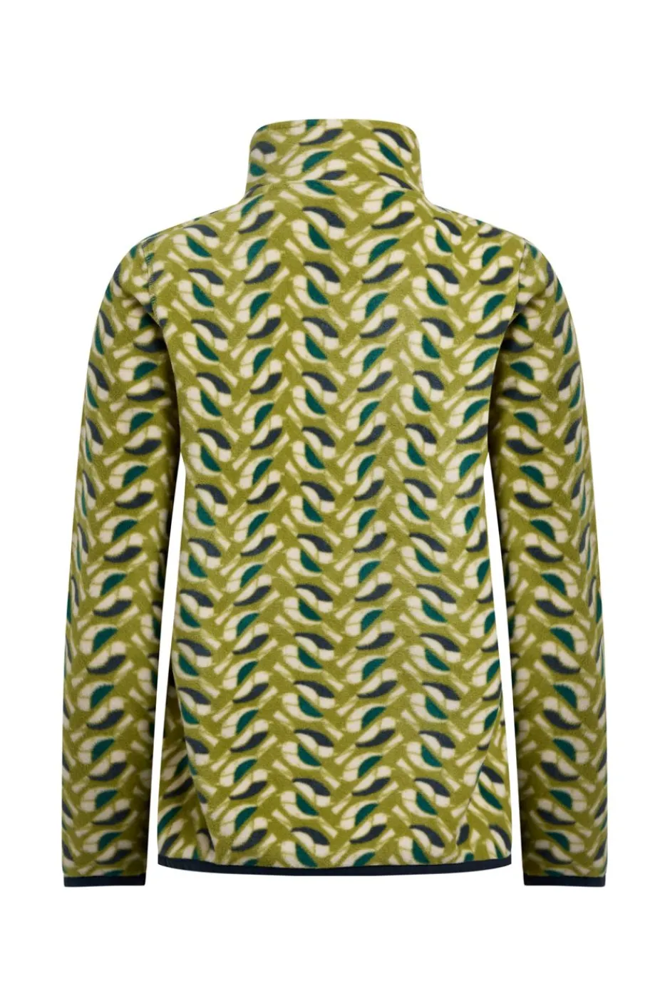 Weird Fish Fleece|Reena 1/4 Zip Printed Microfleece Warm Olive