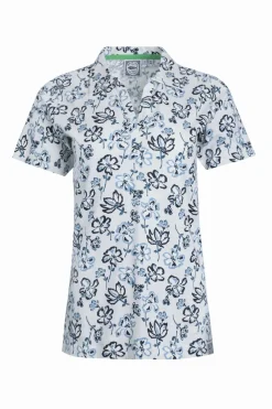 Weird Fish Tunics|Tops & T-Shirts|Rehena Organic Cotton Printed Jersey Polo Shirt Off White