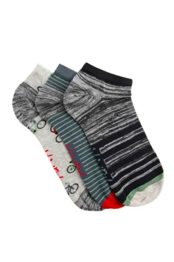 Weird Fish Socks & Underwear|Socks & Underwear|Rolph Trainer Socks 3 Pack Grey Marl