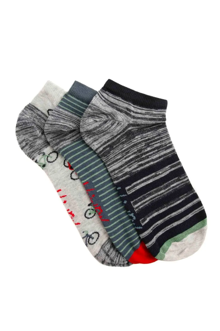 Weird Fish Socks & Underwear|Socks & Underwear|Rolph Trainer Socks 3 Pack Grey Marl