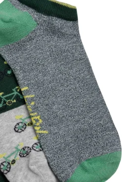 Weird Fish Socks & Underwear|Socks & Underwear|Rolph Trainer Socks 3 Pack Forest Green