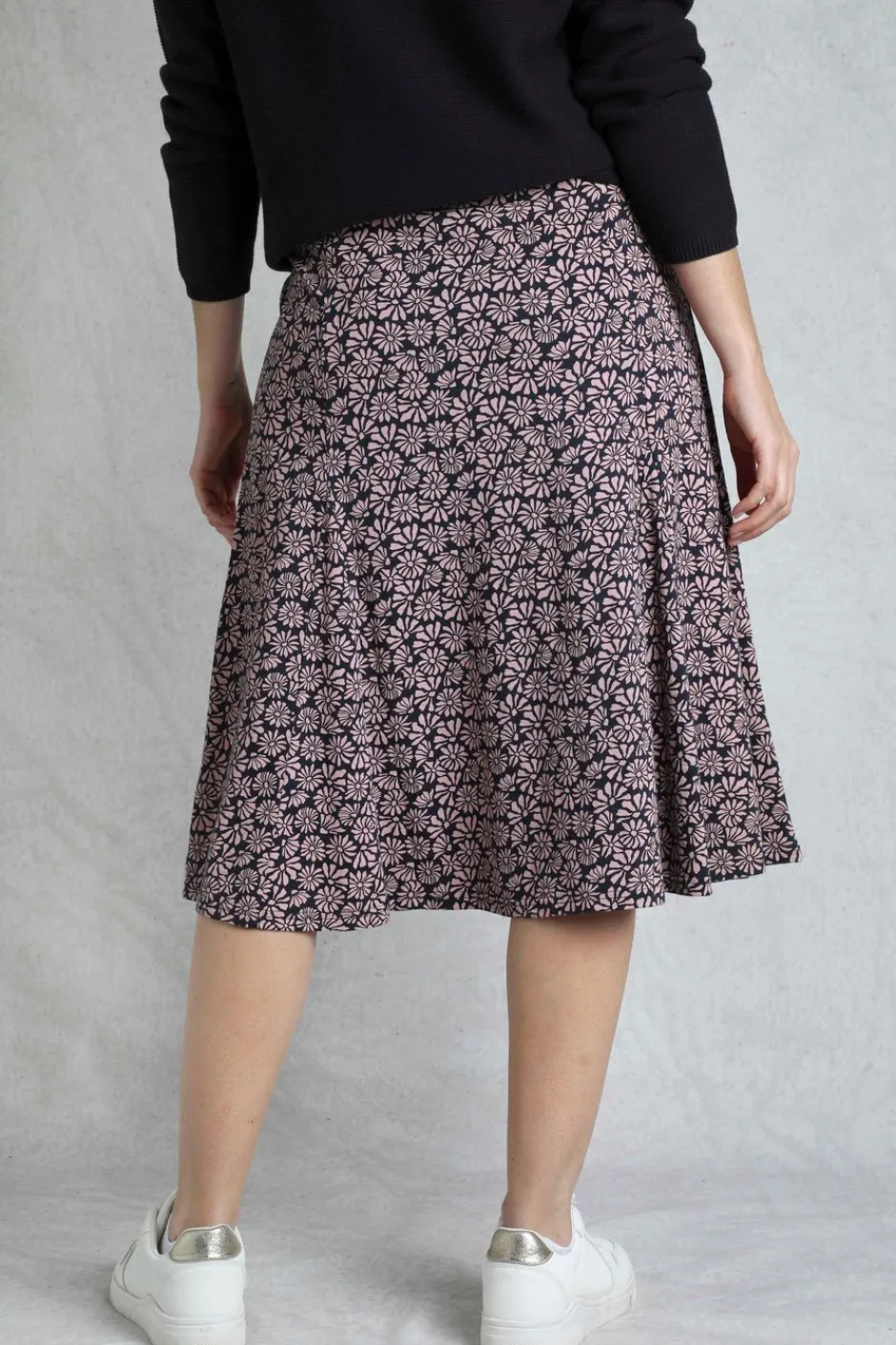 Weird Fish Skirts|Romaro Printed Jersey Midi Skirt Tea Rose