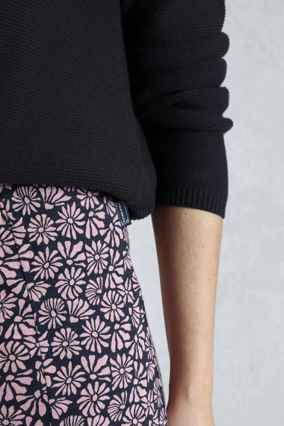 Weird Fish Skirts|Romaro Printed Jersey Midi Skirt Tea Rose