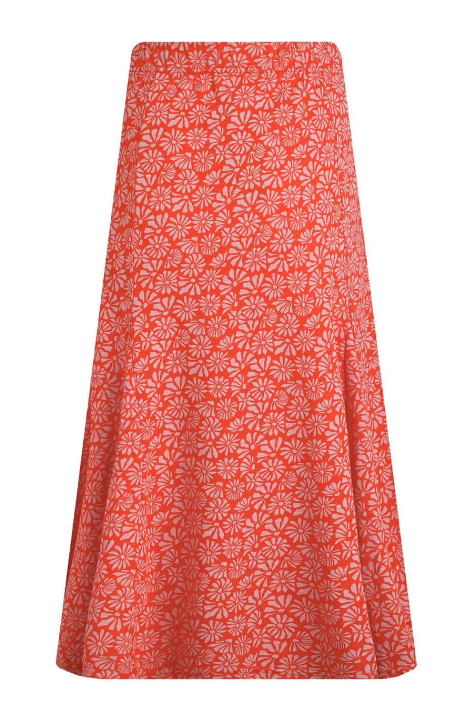 Weird Fish Skirts|Romaro Printed Jersey Midi Skirt Crimson