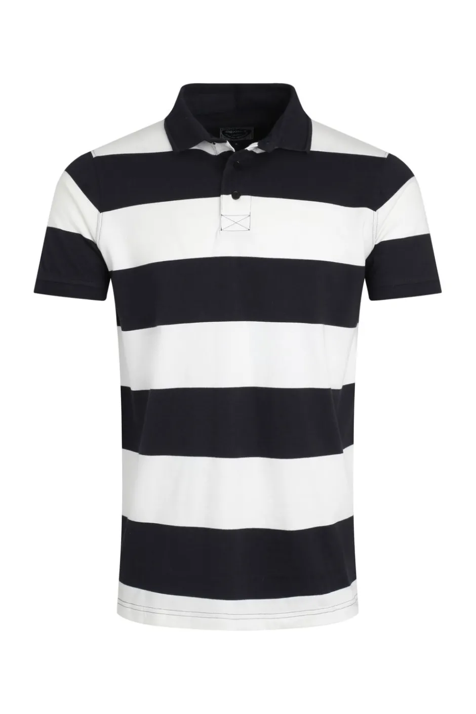 Weird Fish Polo & Rugby Shirts|Ronald Organic Cotton Striped Polo Shirt Navy