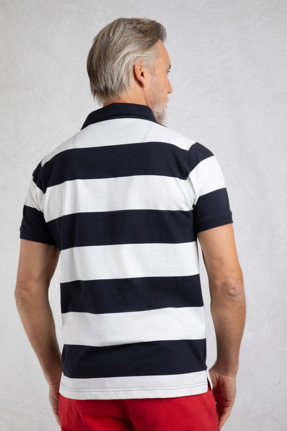 Weird Fish Polo & Rugby Shirts|Ronald Organic Cotton Striped Polo Shirt Navy