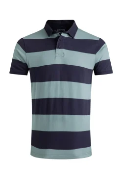 Weird Fish Polo & Rugby Shirts|Ronald Organic Cotton Striped Polo Shirt Dusty Teal