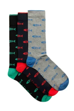 Weird Fish Caps & Scarves|Scarves & Caps|Ronan Branded Bones Sock 3 Pack Multi