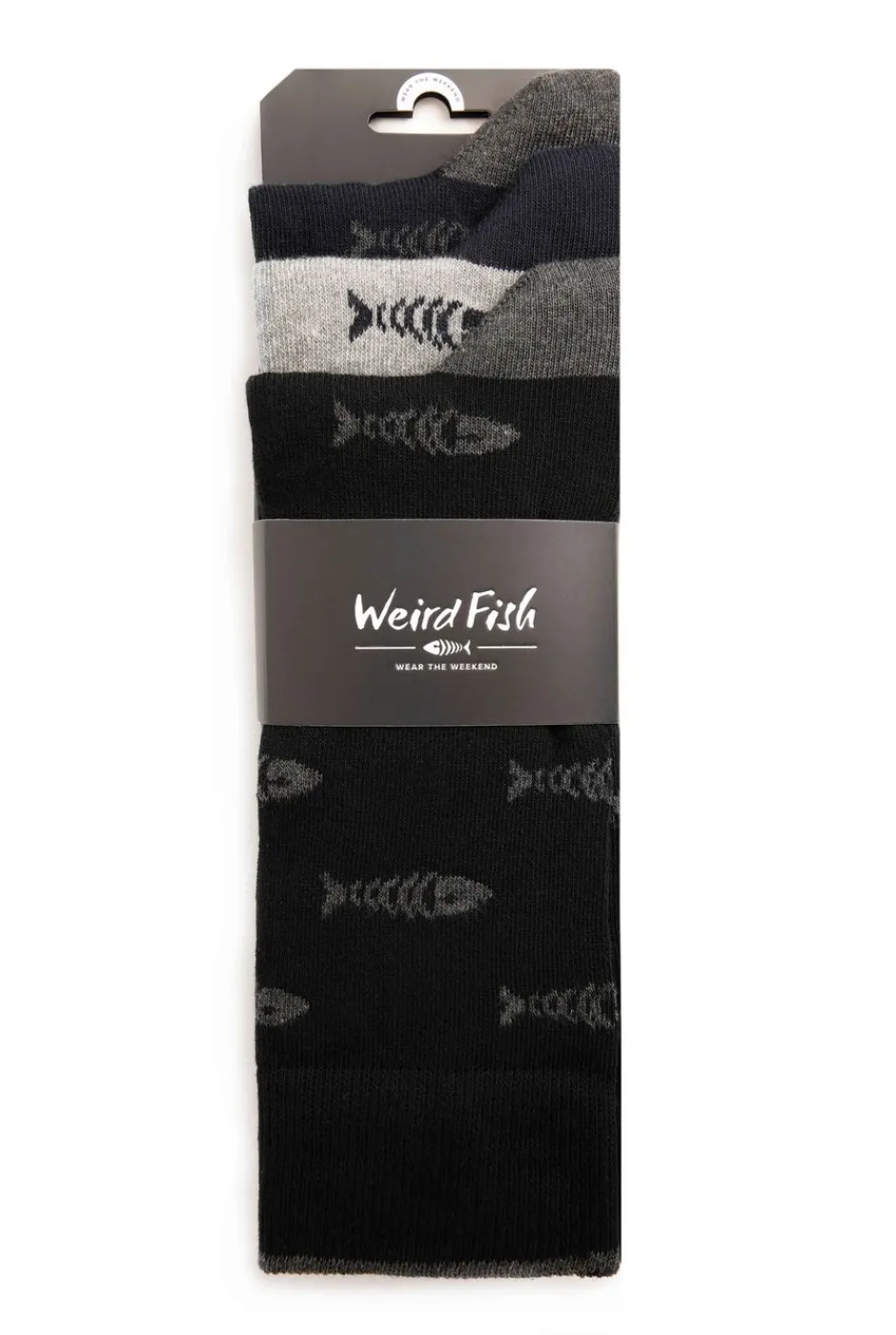 Weird Fish Socks & Underwear|Socks & Underwear|Ronan Branded Bones Socks 3 Pack Grey