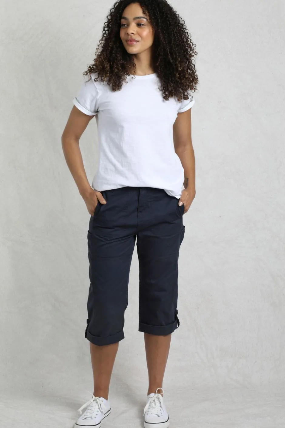 Weird Fish Leggings|Jumpsuits & Playsuits|Salena 3/4 Length Trousers Navy