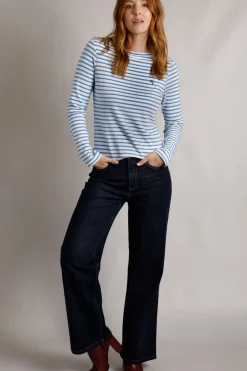 Weird Fish Tunics|Tops & T-Shirts|Sally Striped Long Sleeve T-Shirt Riviera Blue