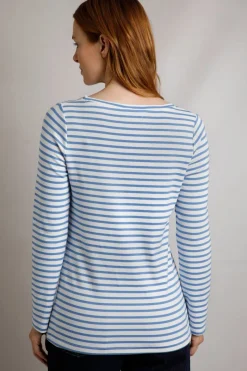 Weird Fish Tunics|Tops & T-Shirts|Sally Striped Long Sleeve T-Shirt Riviera Blue
