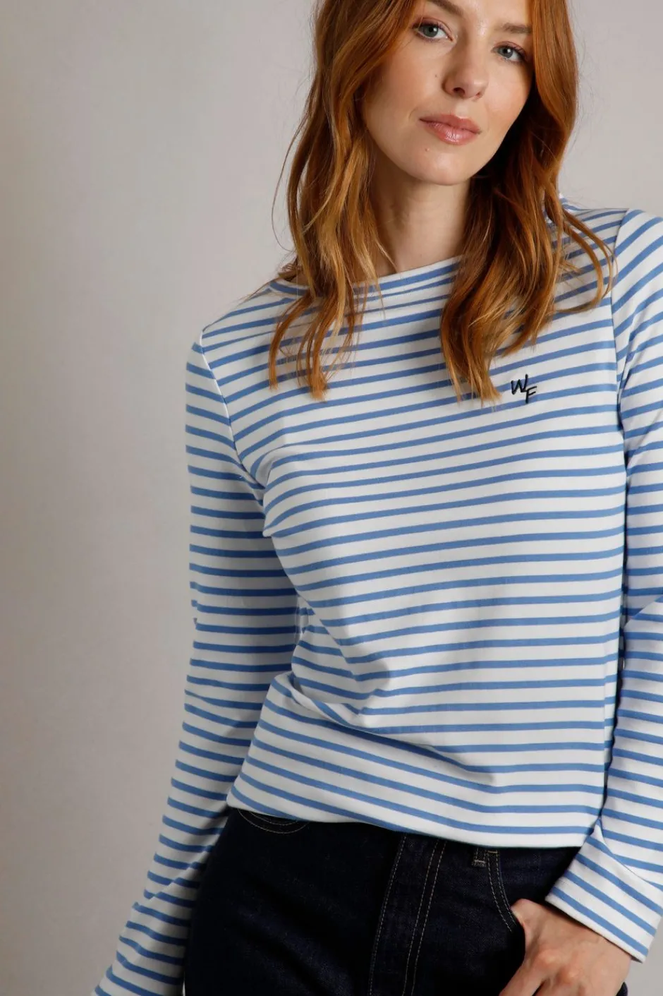 Weird Fish Tunics|Tops & T-Shirts|Sally Striped Long Sleeve T-Shirt Riviera Blue