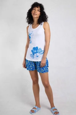 Weird Fish Tunics|Tops & T-Shirts|Samsoe Eco Printed Vest Azure