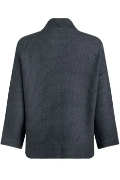 Weird Fish Sweatshirts & Hoodies|Santosh Cropped Eco Macaroni Kimono Cardigan Navy