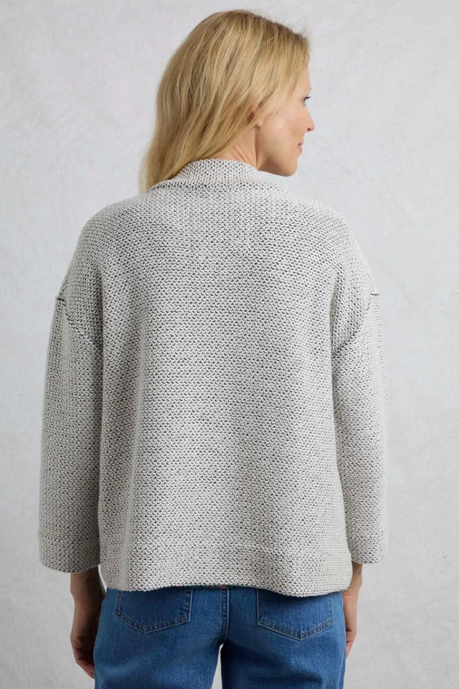 Weird Fish Sweatshirts & Hoodies|Santosh Cropped Eco Macaroni Kimono Cardigan Ecru