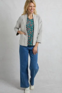 Weird Fish Sweatshirts & Hoodies|Santosh Cropped Eco Macaroni Kimono Cardigan Ecru