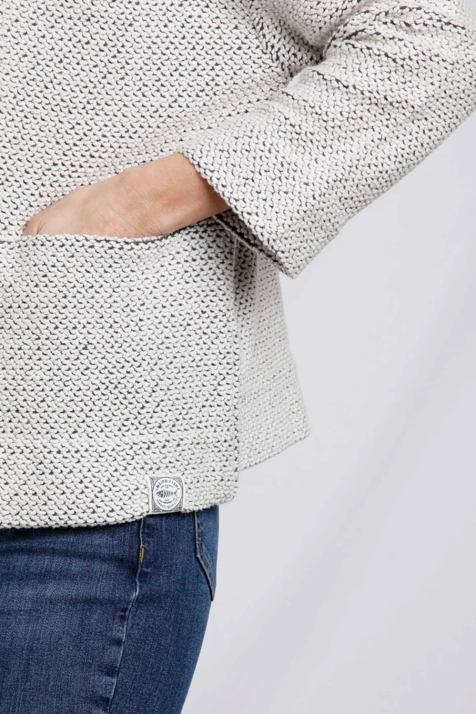Weird Fish Sweatshirts & Hoodies|Santosh Cropped Eco Macaroni Kimono Cardigan Ecru