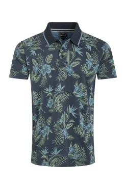 Weird Fish Polo & Rugby Shirts|Sarat Organic Cotton Printed Polo Navy