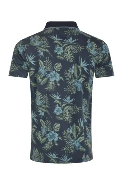 Weird Fish Polo & Rugby Shirts|Sarat Organic Cotton Printed Polo Navy