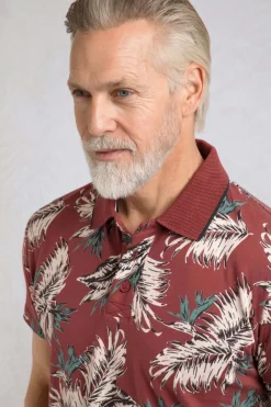Weird Fish Polo & Rugby Shirts|Sarat Organic Cotton Printed Polo Paprika