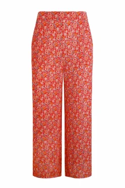 Weird Fish Leggings|Jumpsuits & Playsuits|Sarita LivaEco™ Wide Leg Printed Viscose Trousers Tango Red