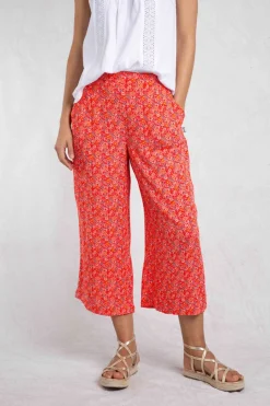 Weird Fish Leggings|Jumpsuits & Playsuits|Sarita LivaEco™ Wide Leg Printed Viscose Trousers Tango Red