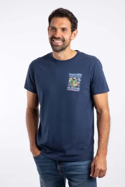 Weird Fish T-Shirts|Sea Shanties Back Print Artist T-Shirt Dark Blue