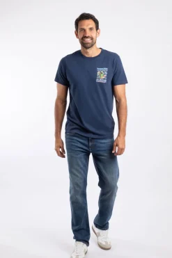 Weird Fish T-Shirts|Sea Shanties Back Print Artist T-Shirt Dark Blue