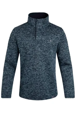 Weird Fish Fleece|Seataller Recycled 1/4 Button Fleece Navy