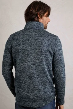 Weird Fish Fleece|Seataller Recycled 1/4 Button Fleece Navy