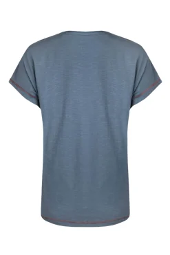 Weird Fish Tunics|Tops & T-Shirts|Seedheads Front Print Organic Cotton T-Shirt Blue Mirage
