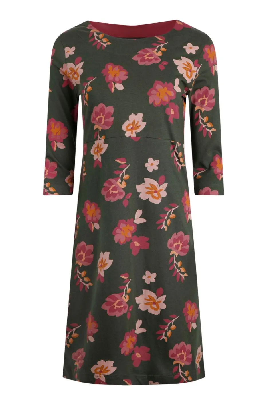 Weird Fish Dresses|Shafika Printed Jersey Dress Olive