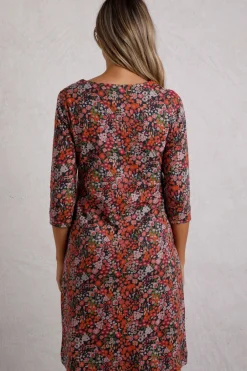 Weird Fish Dresses|Shafika Printed Jersey Dress Apricot