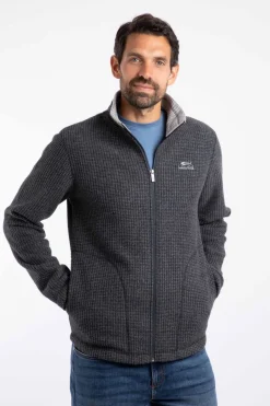 Weird Fish Fleece|Shires Eco Full Zip Grid Fleece Washed Black