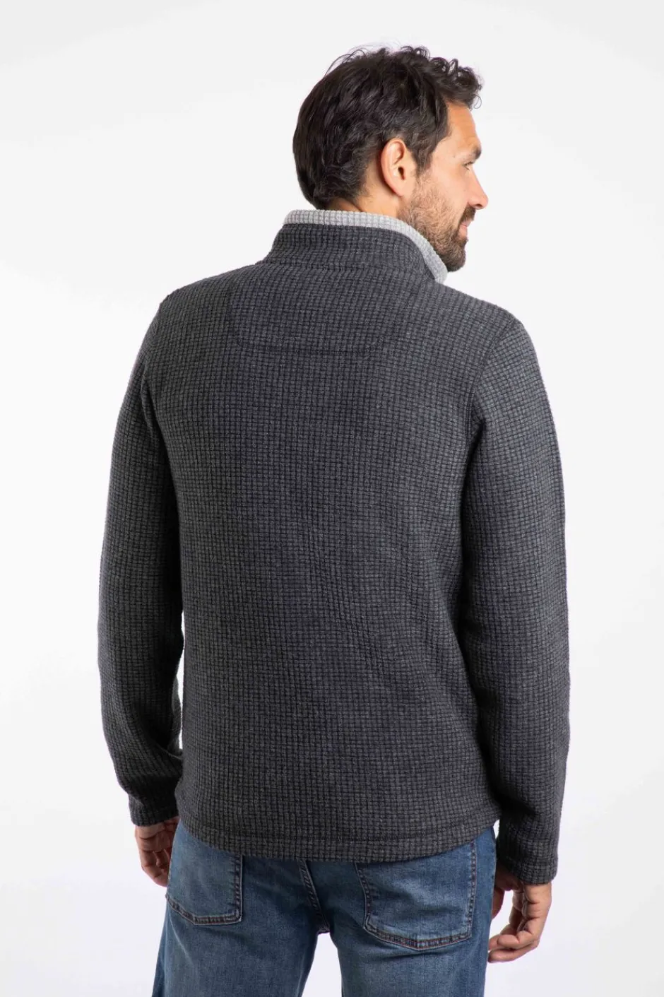 Weird Fish Fleece|Shires Eco Full Zip Grid Fleece Washed Black