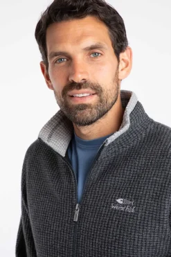 Weird Fish Fleece|Shires Eco Full Zip Grid Fleece Washed Black