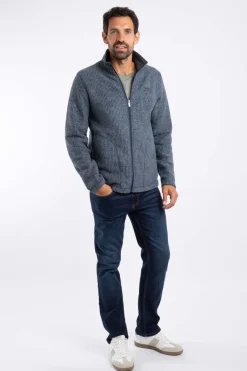 Weird Fish Fleece|Shires Eco Full Zip Grid Fleece Navy