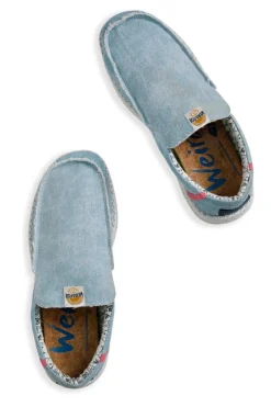 Weird Fish Flipflops And Footwear|Flipflops And Footwear|Shoaler Washed Canvas Lightweight Slip On Shoes Denim