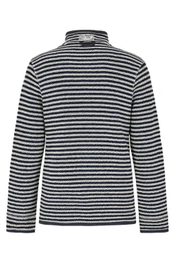 Weird Fish Sweatshirts & Hoodies|Shorling 1/4 Zip Stripe Eco Macaroni Ecru