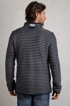 Weird Fish Sweatshirts & Hoodies|Shorling 1/4 Zip Stripe Eco Macaroni Frost Grey