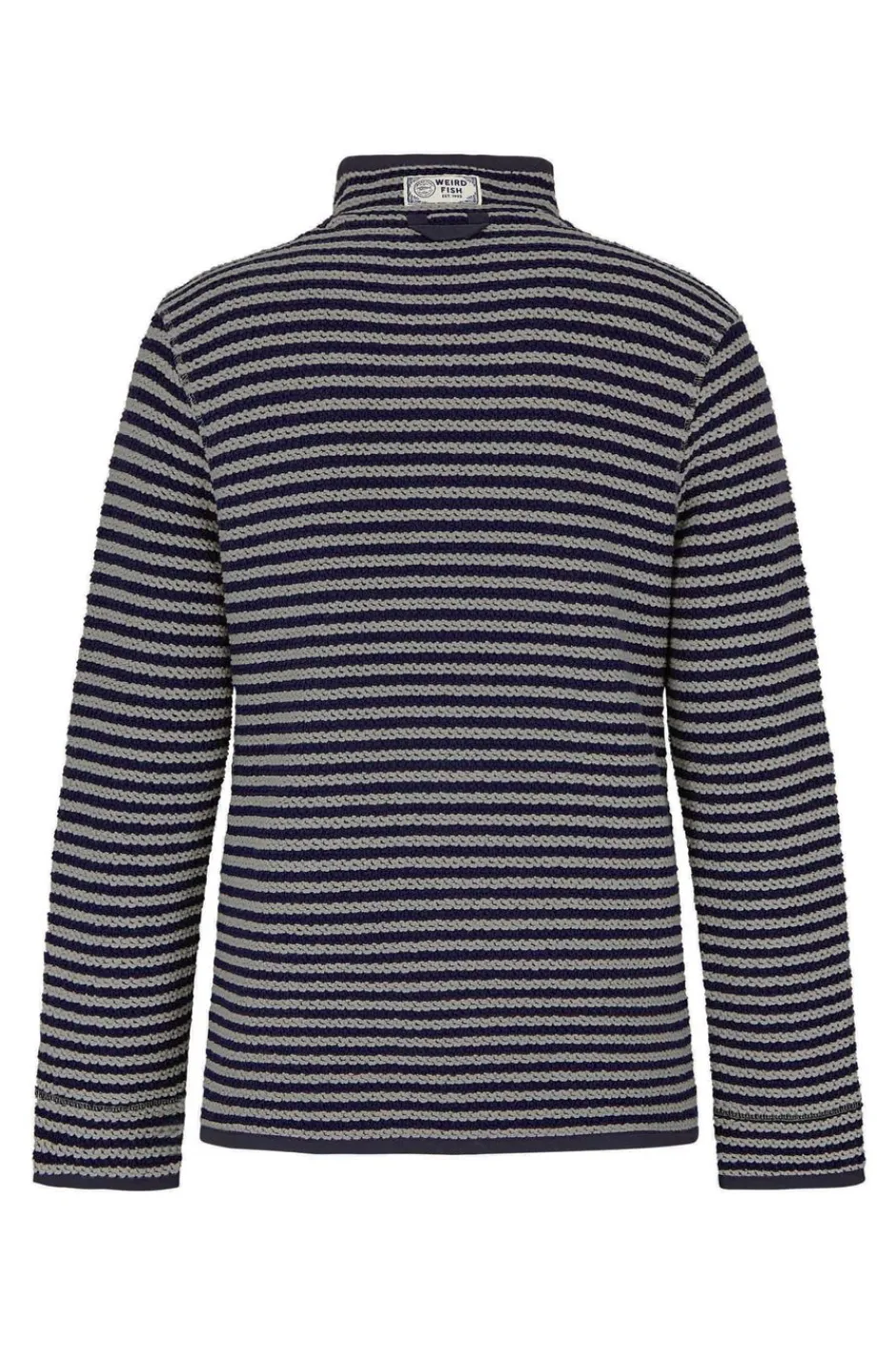 Weird Fish Sweatshirts & Hoodies|Shorling 1/4 Zip Stripe Eco Macaroni Frost Grey