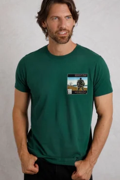 Weird Fish T-Shirts|Shrimp Floyd Back Print Artist T-Shirt Forest Green